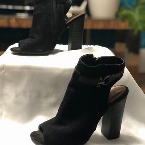 Black Bamboo block heels
